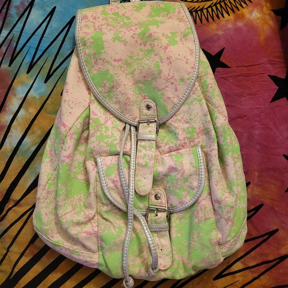 Forever 21 Splatter Print Slouch Back Pack